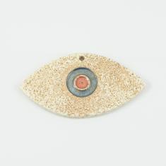 Κεραμικό Μάτι Ιβουάρ-Χρυσό 9.8x5cm
