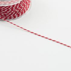 Κορδόνι Συνθετικό Κόκκινο-Λευκό 1mm