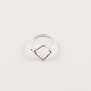 Silver Plated Ring Rhombus