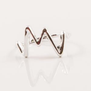 Silver Plated Ring Zig Zag