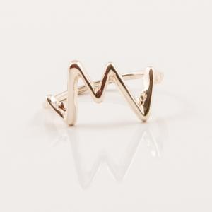 Gold Plated Ring Zig Zag