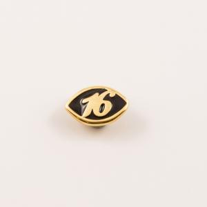 Gold Plated "16" Passed Black (1.5x1cm)