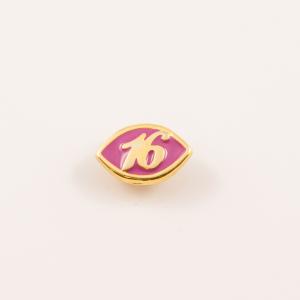Gold Plated "16" Passed Pink (1.5x1cm)