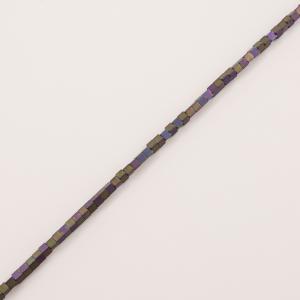 Hematite Beads Square Purple 3mm