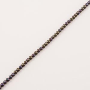Hematite Round Beads Gray Purple