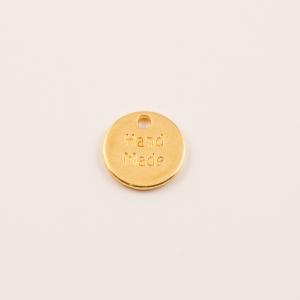 Gold Plated Round "Hand Made" 1.3cm