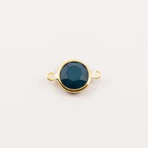 Gold Plated Round Item Bead Teal