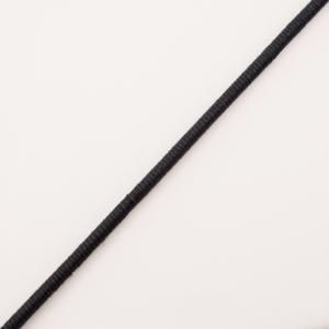 Κορδόνι Τυλιχτό Βαμβακερό Μαύρο (5mm)