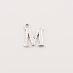 Ασημί Μονόγραμμα ''M'' (1.5x1cm)