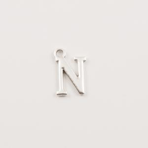 Ασημί Μονόγραμμα ''N'' (1.5x1cm)