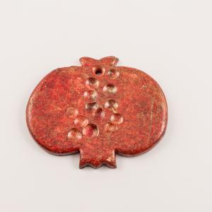 Ceramic Pomegranate Flat Burgundy7x5.5cm