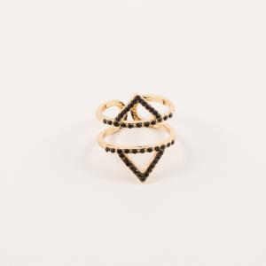 Ring Gold Plated 'Triangles'