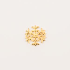 Gold Plated Snowflake Grained 2.2x2.1cm