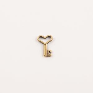 Bronze Key Heart (1.4x0.9cm)