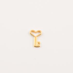Gold Plated Key Heart (1.4x0.9cm)