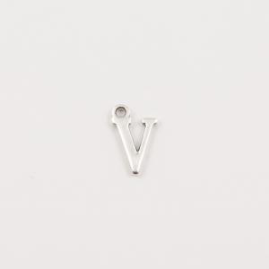 Ασημί Μονόγραμμα ''V'' (1.5x1cm)