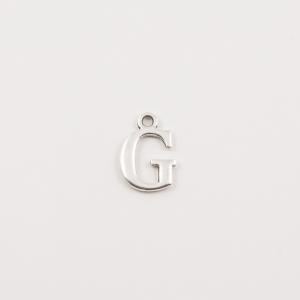 Ασημί Μονόγραμμα ''G'' (1.5x1cm)