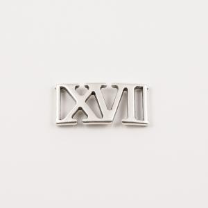 Metal "XVI" Silver (2.8x1.4cm)