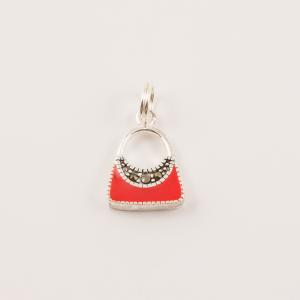Silver Plated Purse Red 2.2x1.2cm