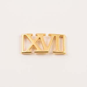 Gold Plated Metal "XVI" (2.8x1.4cm)