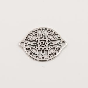 Perforated Item Flower Silver (3x2.3cm)