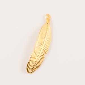 Gold Plated Metal Feather (4.5x1.1cm)