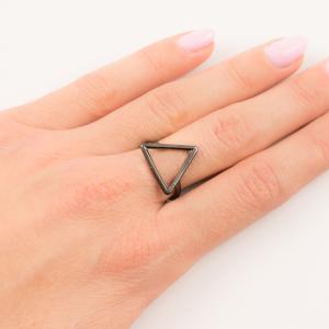 Δαχτυλίδι Τρίγωνο Black Nickel 1.6x1.6cm