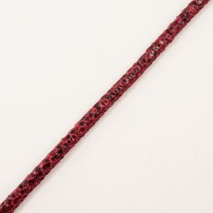 Leatherette Cord Black-Red 7mm