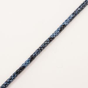 Leatherette Cord Blue-Black 7mm