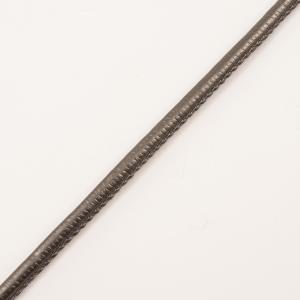 Leatherette Cord Gray Metallic 7mm