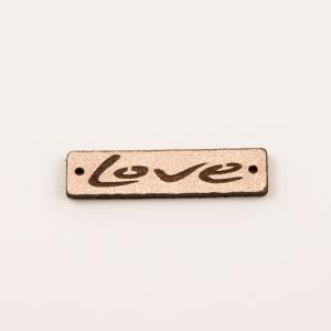 Δερμάτινη Χάλκινη Πλακέτα "Love"