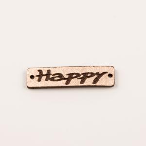 Leather Copper Plate "Happy"