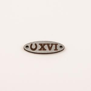 Leather Silver Plate "UXVI"