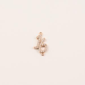 Pink Gold Charm "16" Silver 925