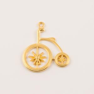 Gold Plated Metal Bicycle (3.2x2.8cm)