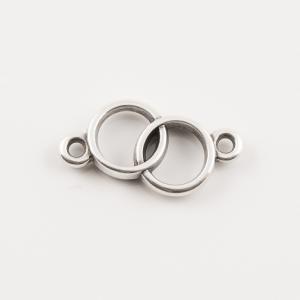 Metal Item "Hoops" Silver 2.6x1.4cm