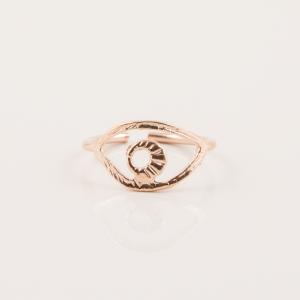 Δαχτυλίδι Μάτι Ροζ Χρυσό 2.2x2cm
