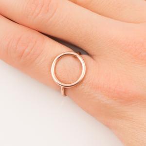 Δαχτυλίδι Κύκλος Ροζ Χρυσό 1.9x1.9cm