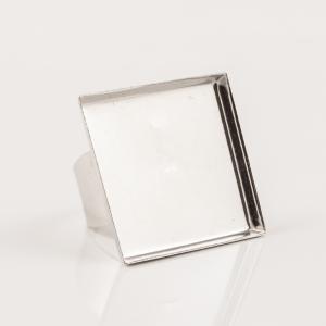 Square Ring Base Silver 2.6cm