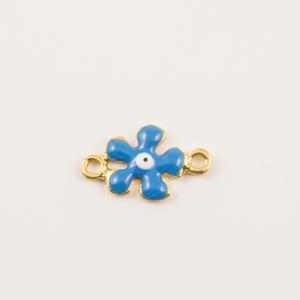 Επίχρυσο Λουλούδι Γαλάζιο Σμάλτο 2x1.2cm