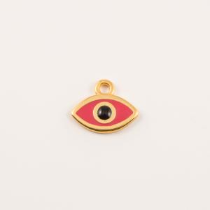 Gold Plated Eye Enamel Red-Black