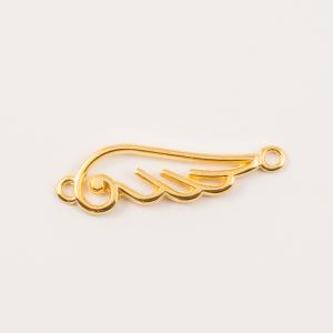 Gold Plated Wing Outline (3.2x1cm)