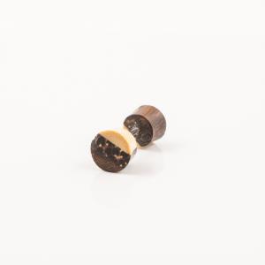 Wooden Earring Splashes 9mm