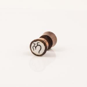 Wooden Earring "3om" 9mm
