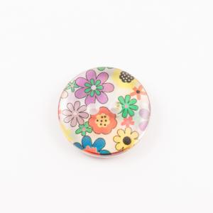 Acrylic Button Floral (2.8cm)