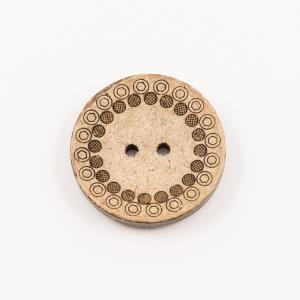 Κουμπί Καρύδα Κυκλικά Σχέδια (2.8cm)