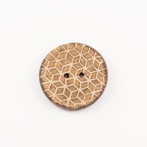 Coconut Button Brown Design 3cm