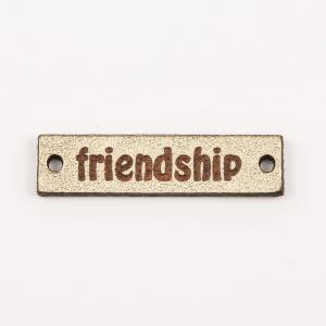 Δερμάτινη Χρυσή Πλακέτα "Friendship"