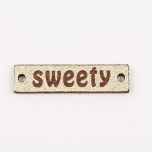 Leather Gold Plate "Sweety"