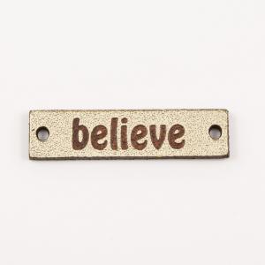 Leather Gold Plate "Believe"